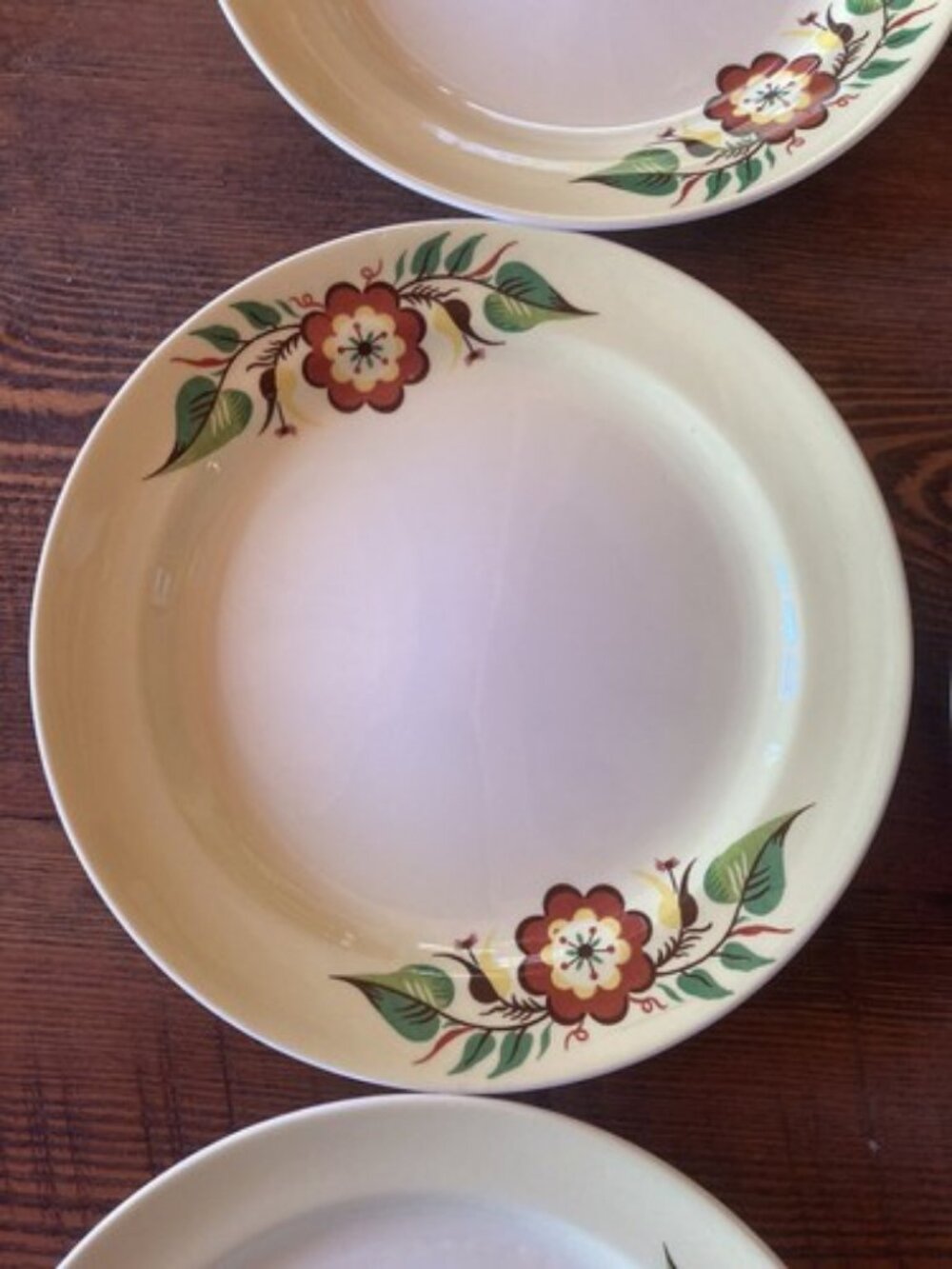 6 Plate Taylor Smith Taylor Swiss Provincial 7 1/4” Yellow Antique 1952 Plates - Picture 5 of 16